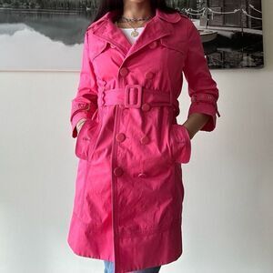 Y2k Juicy Couture double breasted pink trench coat